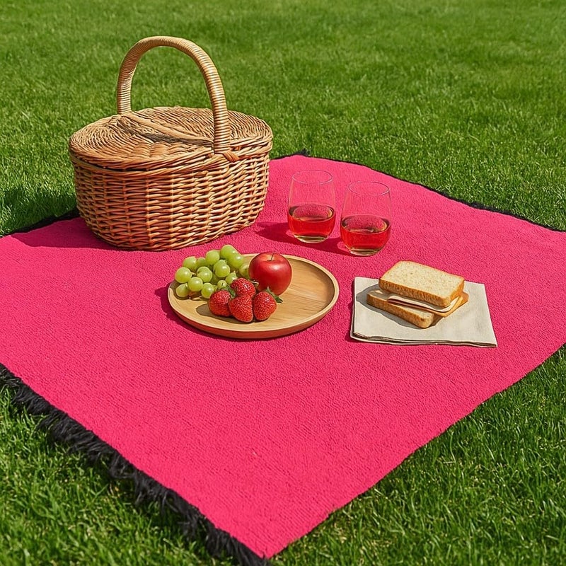 Open Road Goods Solid Color Mexican Yoga Blanket – Large Handwoven Throw for Yoga, Beach, Camping or Home – Soft and Durable Cotton Blend - Image 3